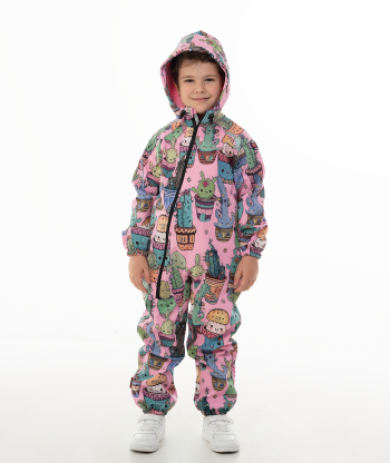 Waterproof Softshell Overall Comfy Rosa Kaktus Jumpsuit