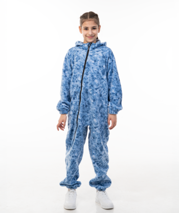 Polar Fleece Jumpsuit Abstract Clouds