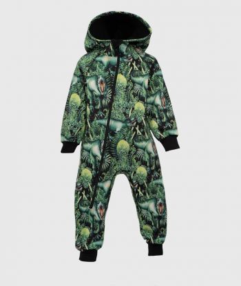 Waterproof Softshell Overall Comfy T-Rex Green Jumpsuit