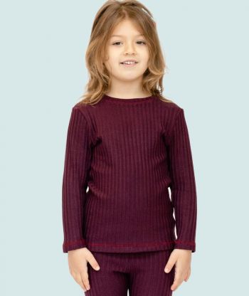 Ribbed-Knit Top Burgundy