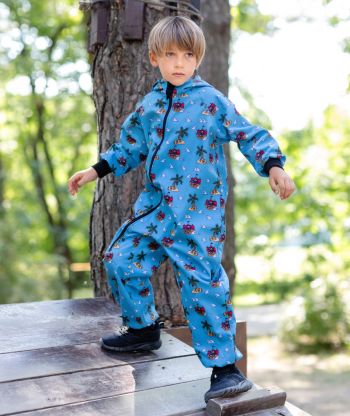 Waterproof Softshell Overall Comfy Pirates Ships Jumpsuit